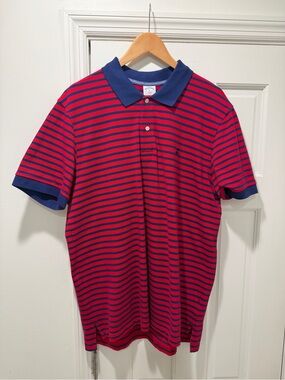 Brooks Brothers Red and Navy Striped Polo